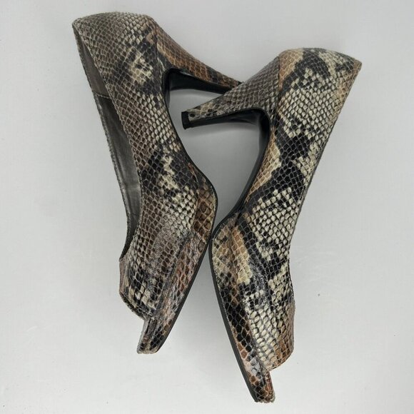 Bandolino Open Toe Pumps Snakeskin Pattern Style BDMYLAH Womens Size 7.5 Heels - Picture 7 of 9